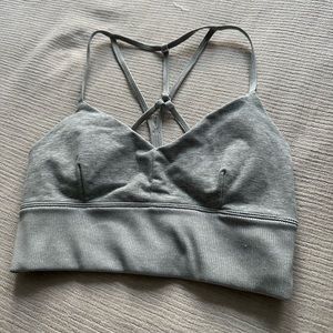 Alo alosoft grey heathered sports bra size M